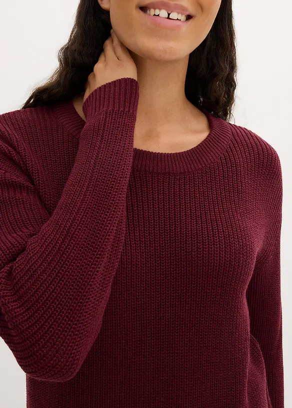 Oversized, ribbestrikket kjole, bonprix