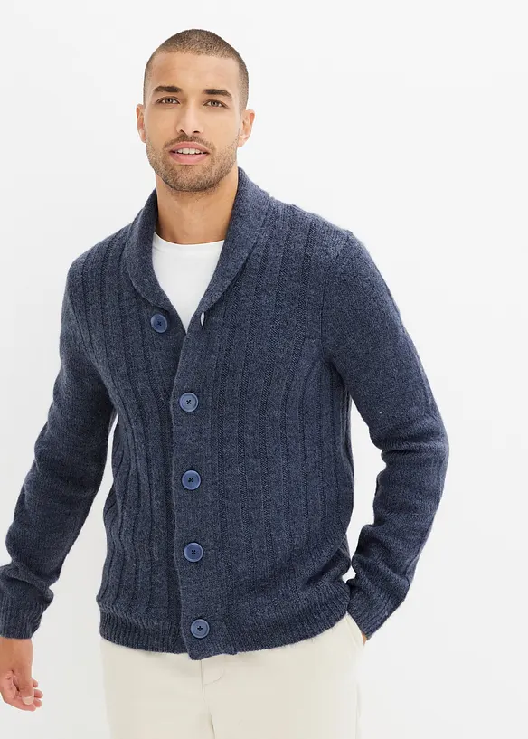 Cardigan med ribbemønster, bonprix