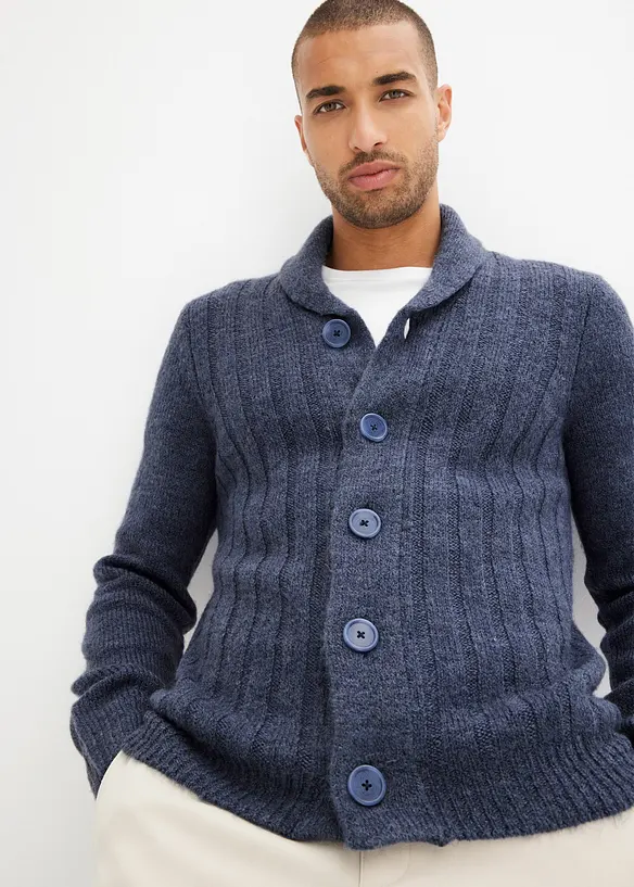 Cardigan med ribbemønster, bonprix