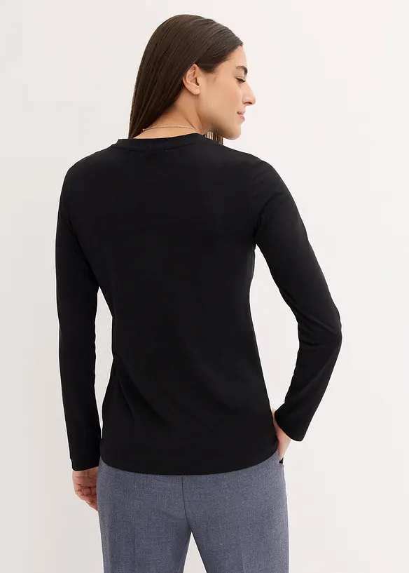 Langermet topp med økologisk bomull (2-pack), bonprix
