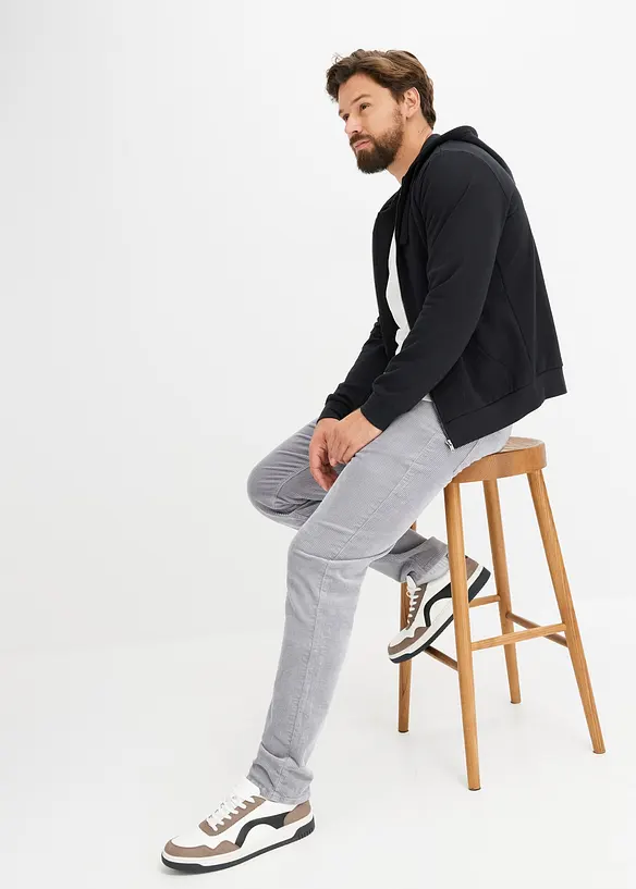 Slim Fit-kordfløyelsbukse med stretch og komfortsnitt, bonprix