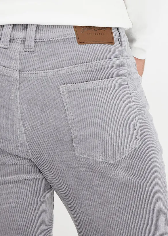 Slim Fit-kordfløyelsbukse med stretch og komfortsnitt, bonprix