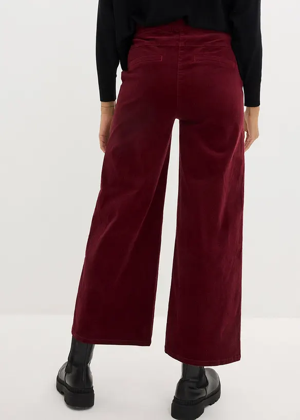 Kordfløyelsbukse med komfortlinning, High Waist, bonprix