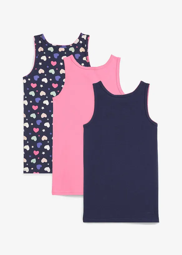 Singlet med myk bomull (3-pack), bonprix