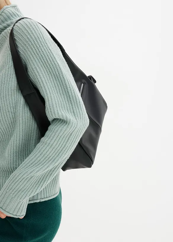 Strikket genser med st&aring;krage, bonprix