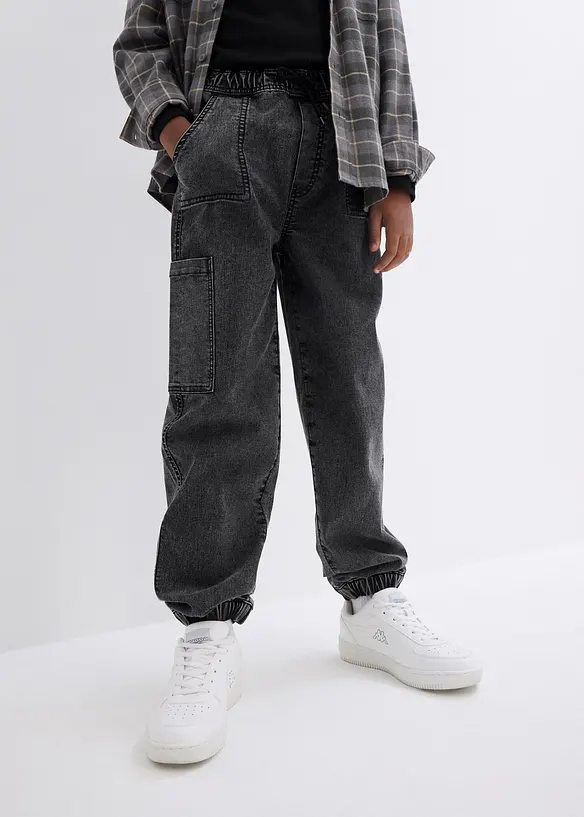 Slip on-cargojeans for barn, Loose Fit, bonprix