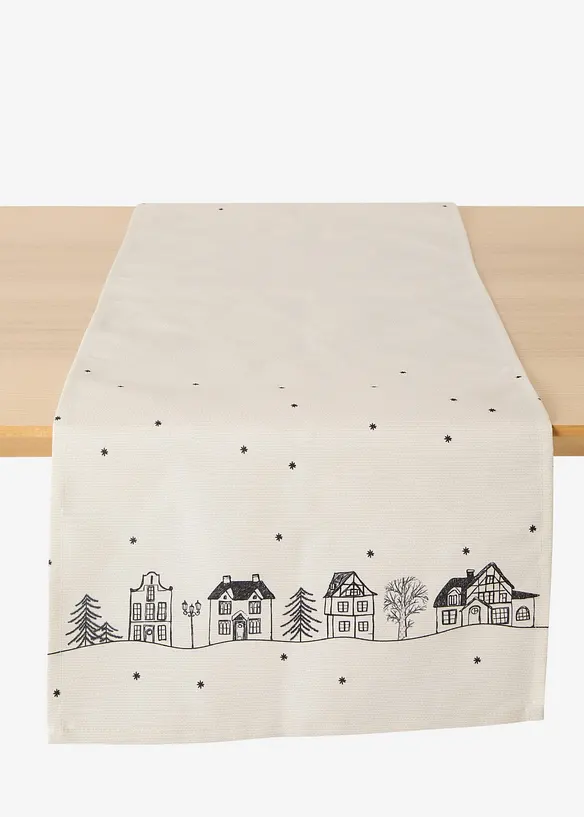 Bordløper med print av hus, bonprix