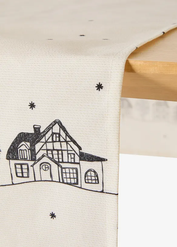 Bordløper med print av hus, bonprix