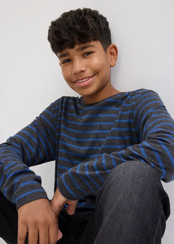 Langermet topp i 100% økologisk bomull (2-pack), bonprix