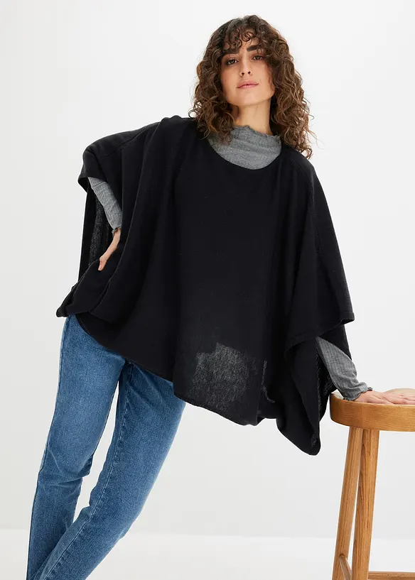 Kort ullponcho, bonprix