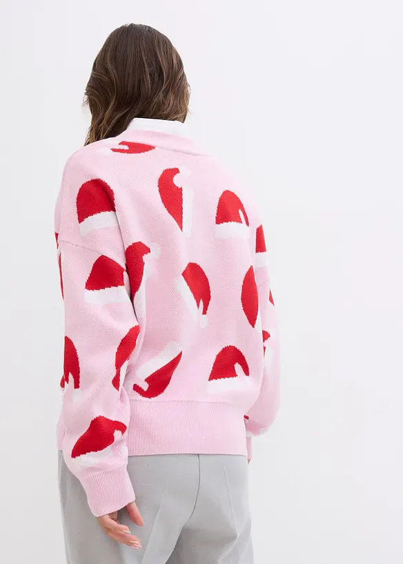 Oversized, finstrikket genser med rund hals, bonprix