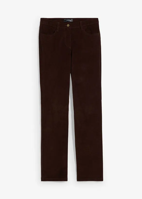 Kordfløyelsbukse med stretch, Straight, bonprix