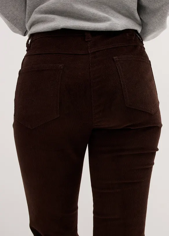 Kordfløyelsbukse med stretch, Straight, bonprix