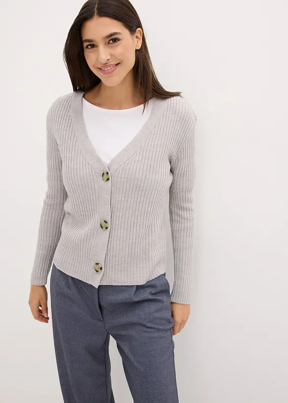 Ribbestrikket cardigan, bonprix