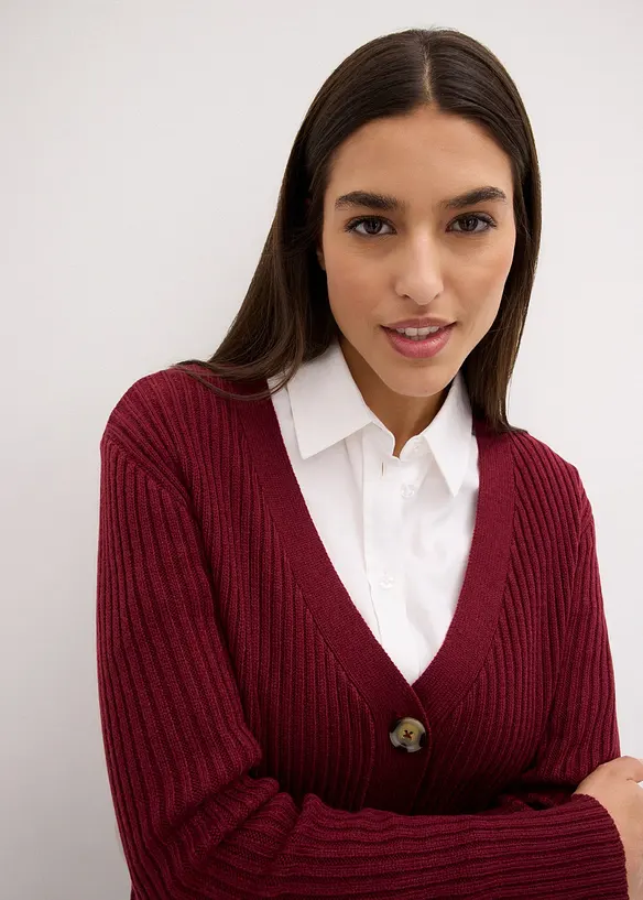 Ribbestrikket cardigan, bonprix