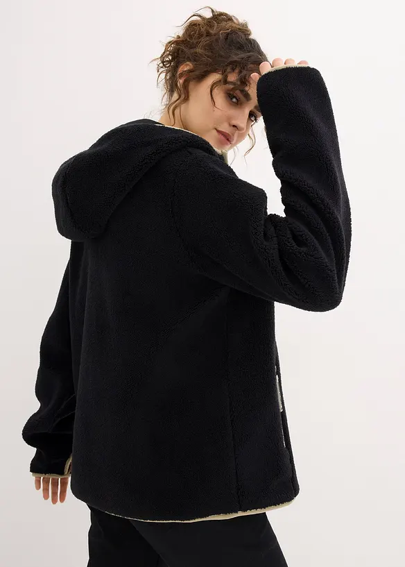 Pilefleece jakke med hette, bonprix