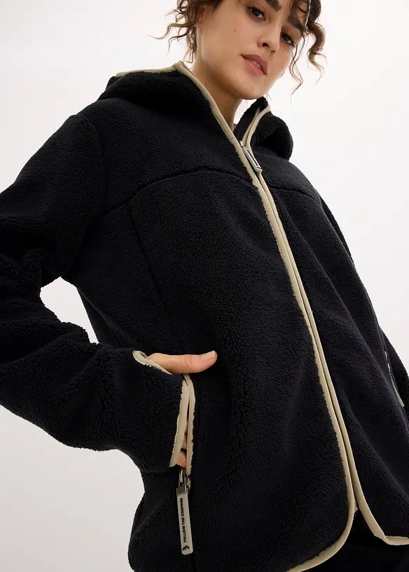 Pilefleece jakke med hette, bonprix
