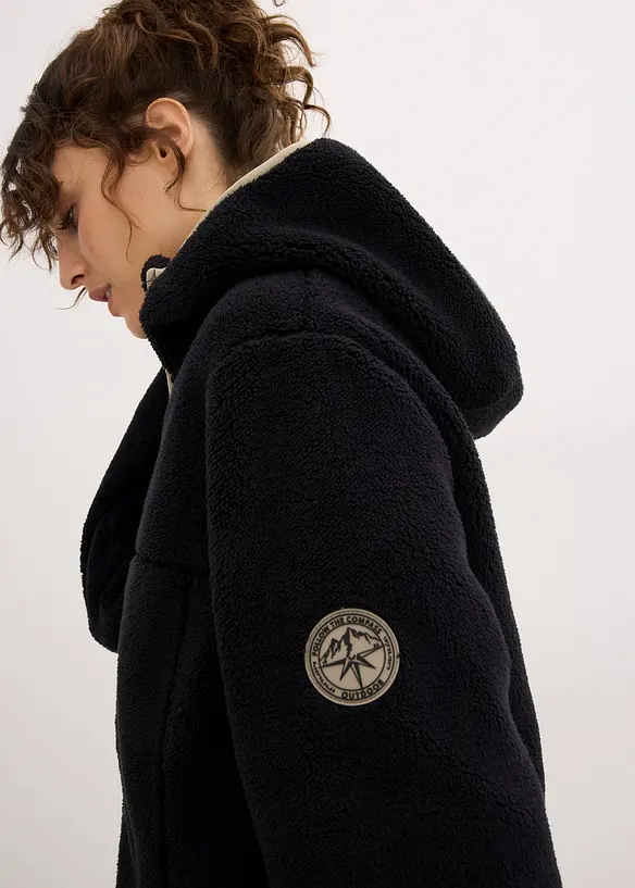 Pilefleece jakke med hette, bonprix