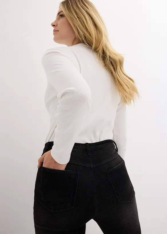 Bootcut-jeans High Waist, komfortlinning, bonprix