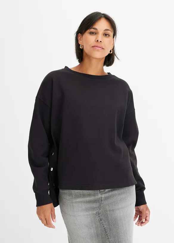 Oversized sweatshirt i ren økologisk bomull, bonprix