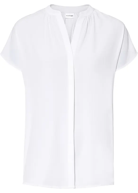 Kortermet bluse med skjult knappestolpe, bonprix