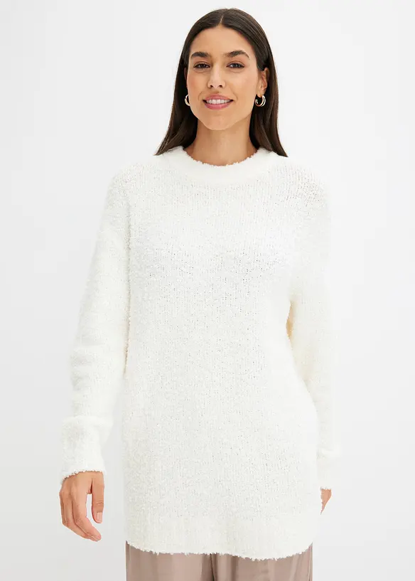 Oversized genser i fluffy garn, bonprix