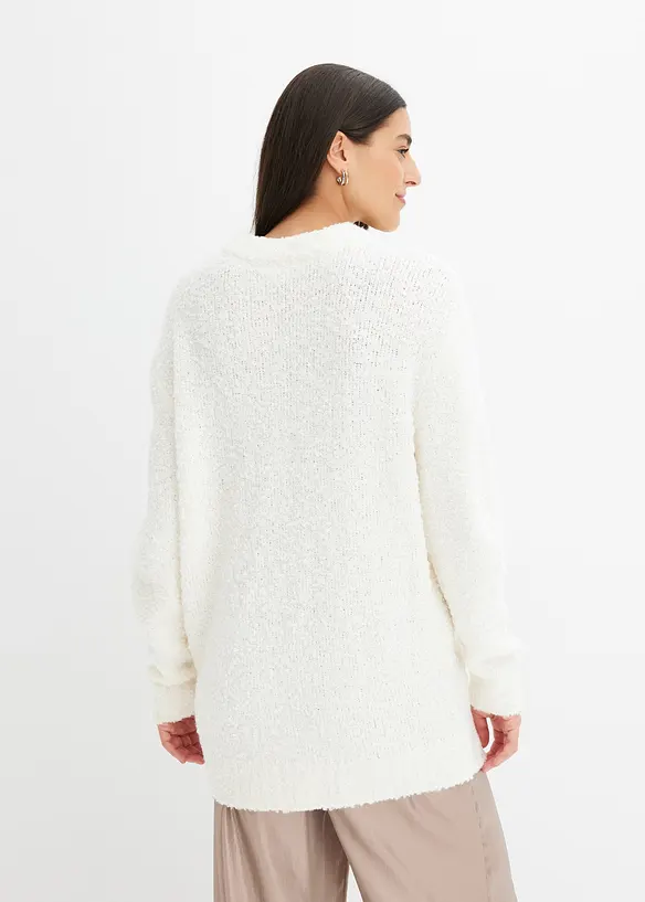 Oversized genser i fluffy garn, bonprix