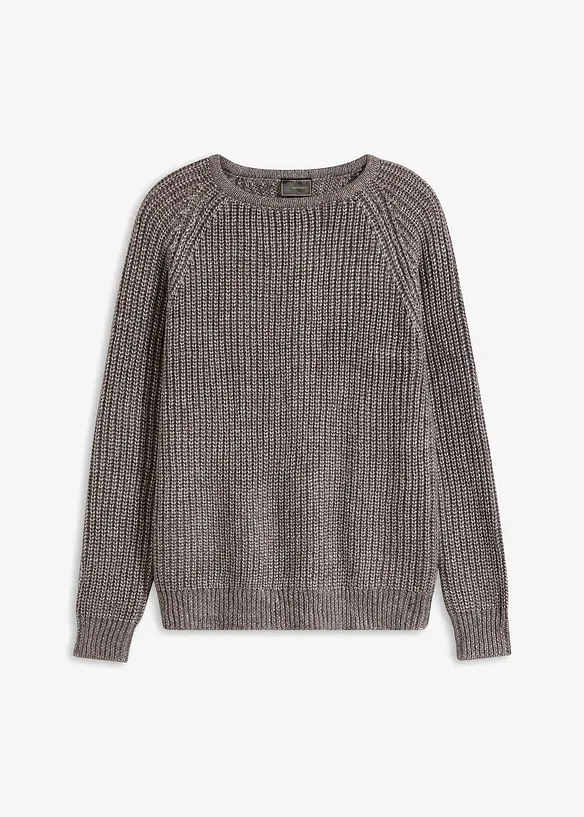 Grovstrikket genser med glansgarn, bonprix