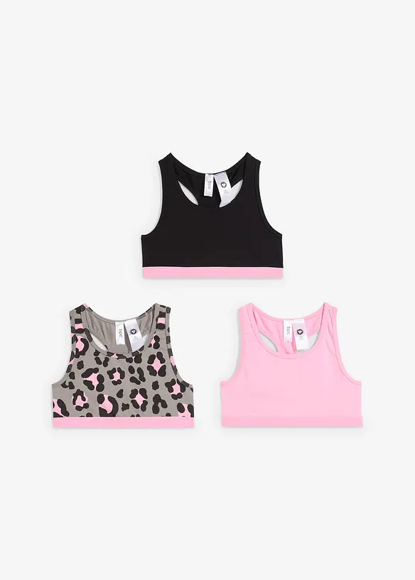 BH-topp med myk økologisk bomull (3-pack), bonprix