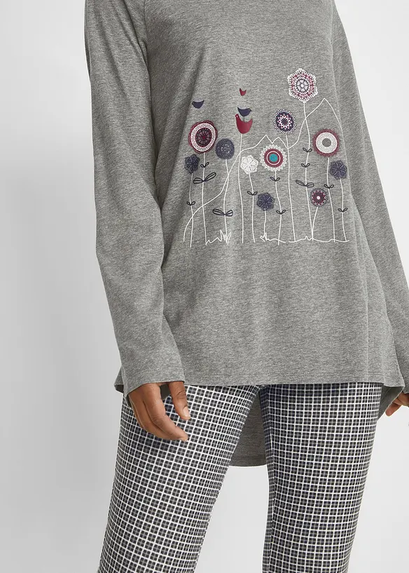 Lang topp i oversized modell med rund hals, bonprix