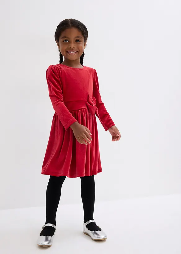 Utskrådd fløyelskjole, bonprix