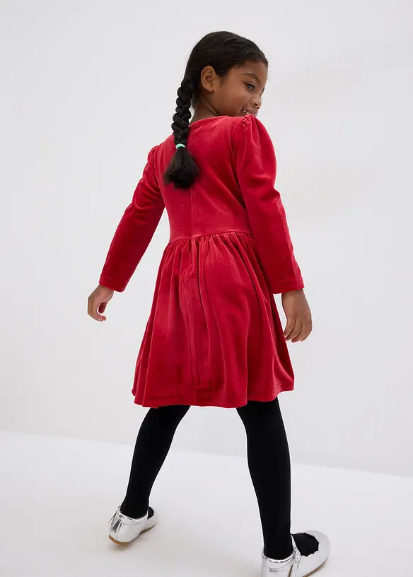 Utskrådd fløyelskjole, bonprix