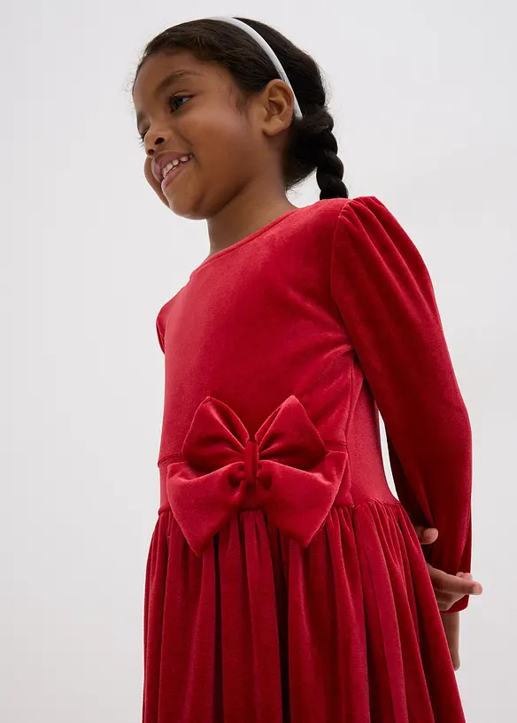 Utskrådd fløyelskjole, bonprix