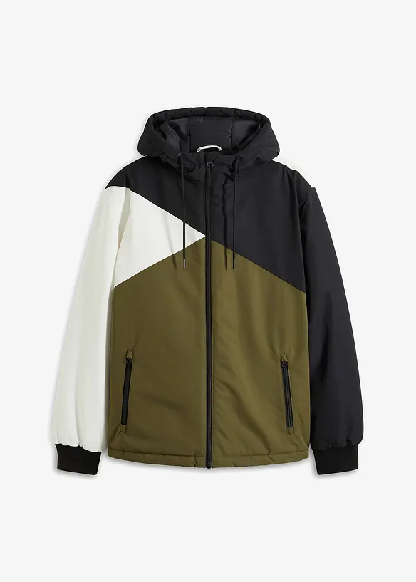 Vinterjakke med hette og colorblocking, bonprix