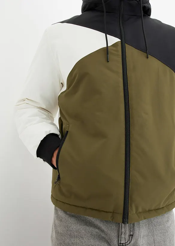 Vinterjakke med hette og colorblocking, bonprix