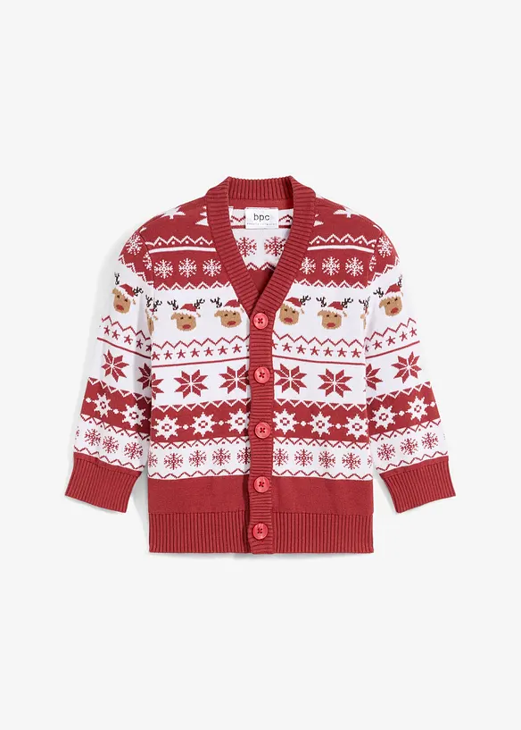 Strikket jakke med julemotiv for barn, bonprix
