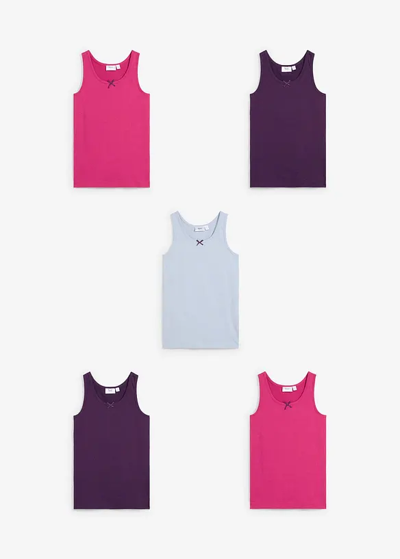 Singlet med myk bomull (5-pack), bonprix