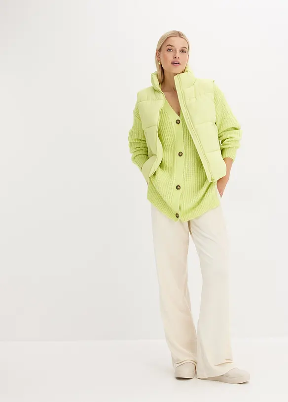 Grovstrikket cardigan i myk garnmiks med ull, bonprix