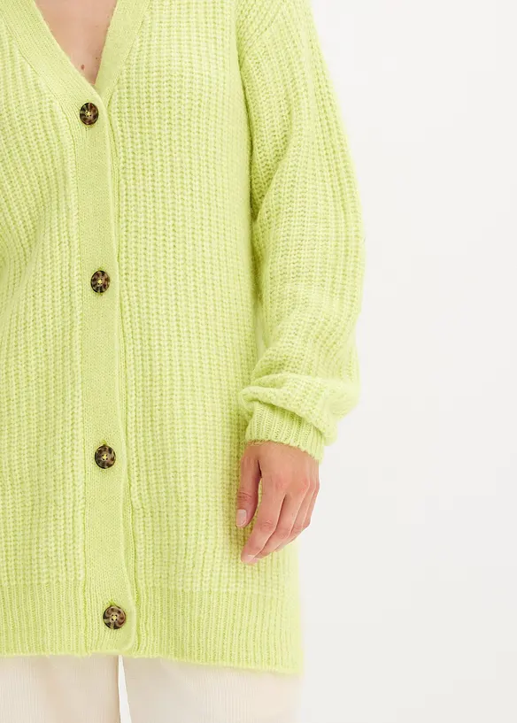 Grovstrikket cardigan i myk garnmiks med ull, bonprix
