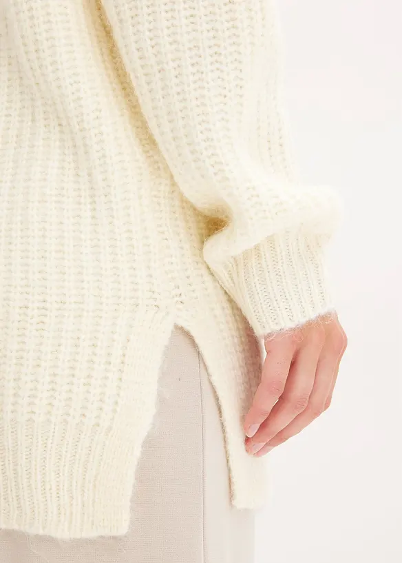 Grovstrikket cardigan i myk garnmiks med ull, bonprix