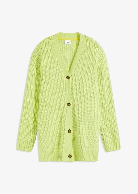 Grovstrikket cardigan i myk garnmiks med ull, bonprix