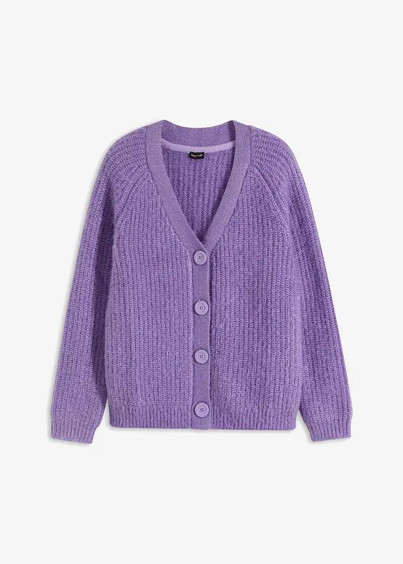 Ribbet strikkejakke, bonprix