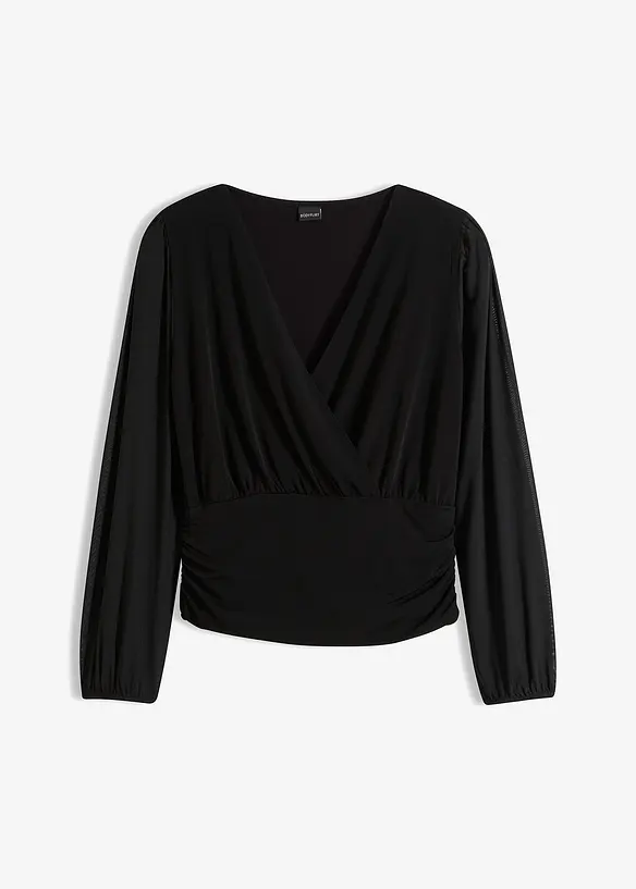 Langermet topp med mesh, bonprix
