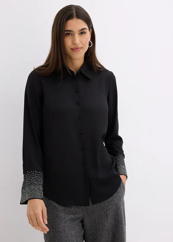 Skjorte med glitterstener, bonprix