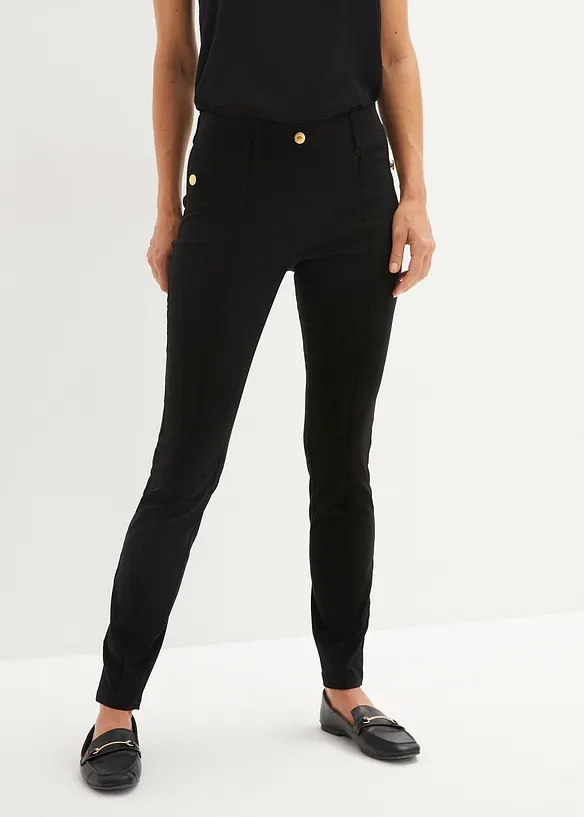 Pull on-bukse med stretch og pynteknapper, bonprix