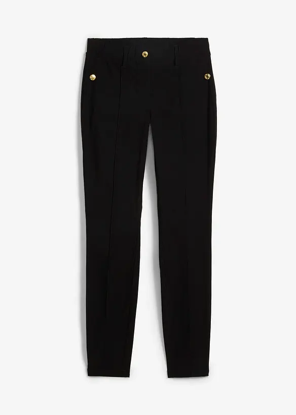Pull on-bukse med stretch og pynteknapper, bonprix
