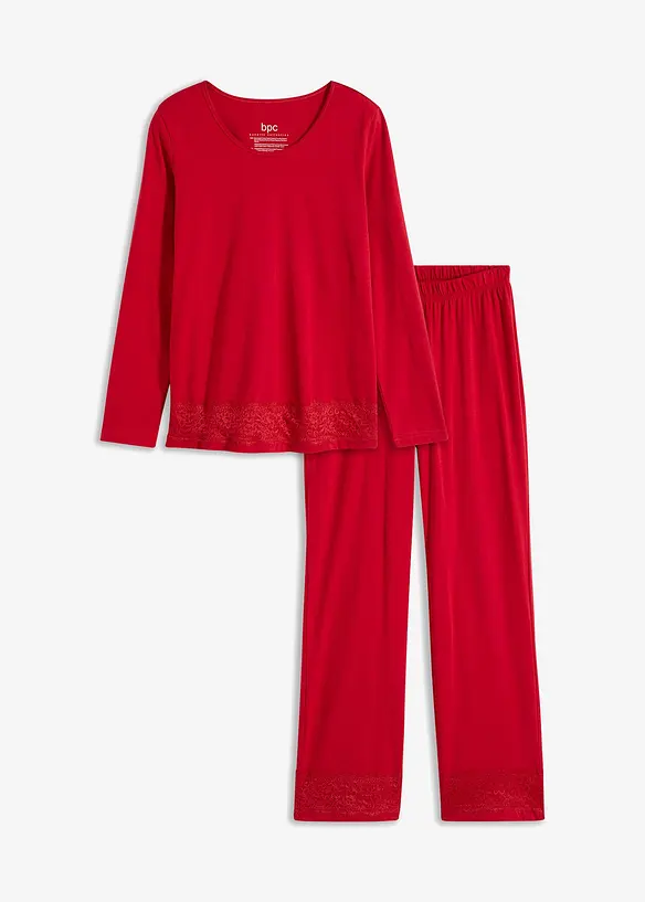 Pyjamas med diskré blonder, bonprix