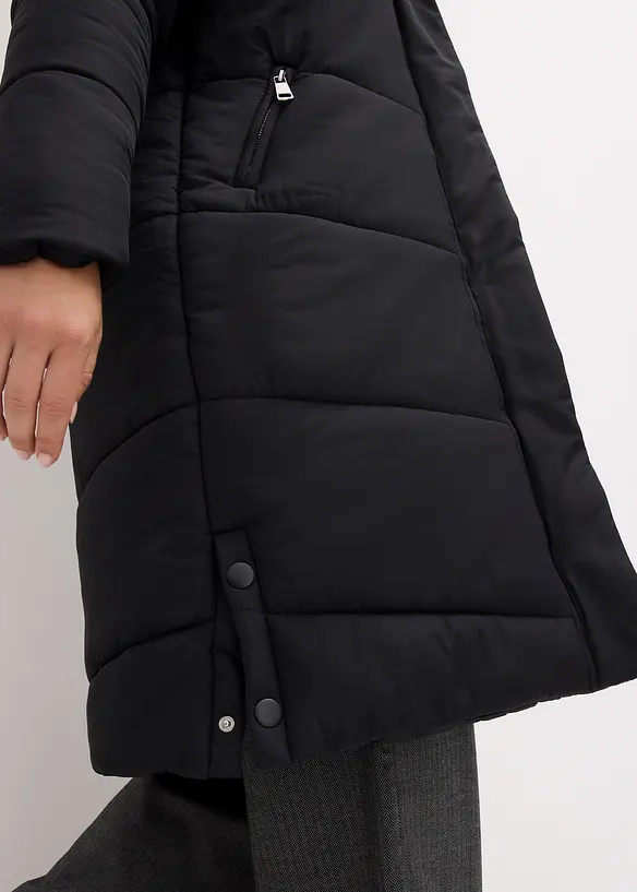 Vattert kåpe med teddyfôr i hetten, bonprix