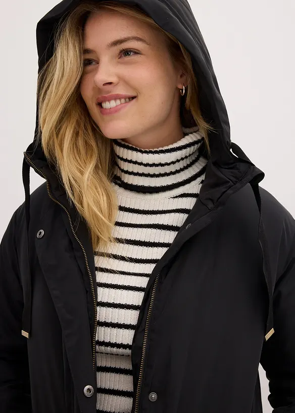 Vid parkas i A-fasong med snøring, bonprix