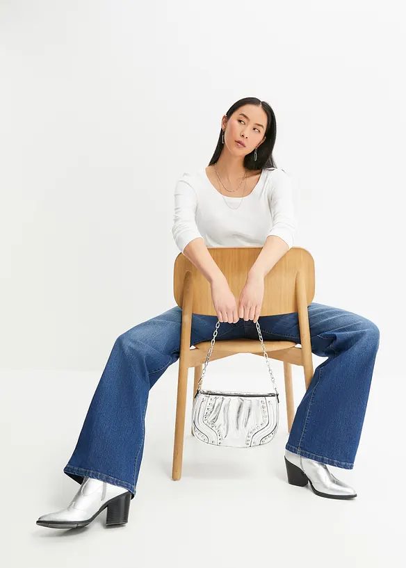 Langermet topp i 100% &oslash;kologisk bomull, bonprix